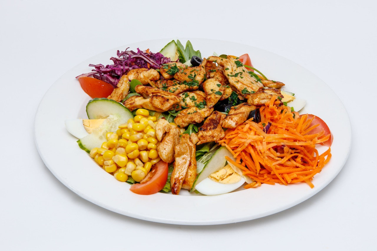 Fitnessteller mit Pouletstreifen