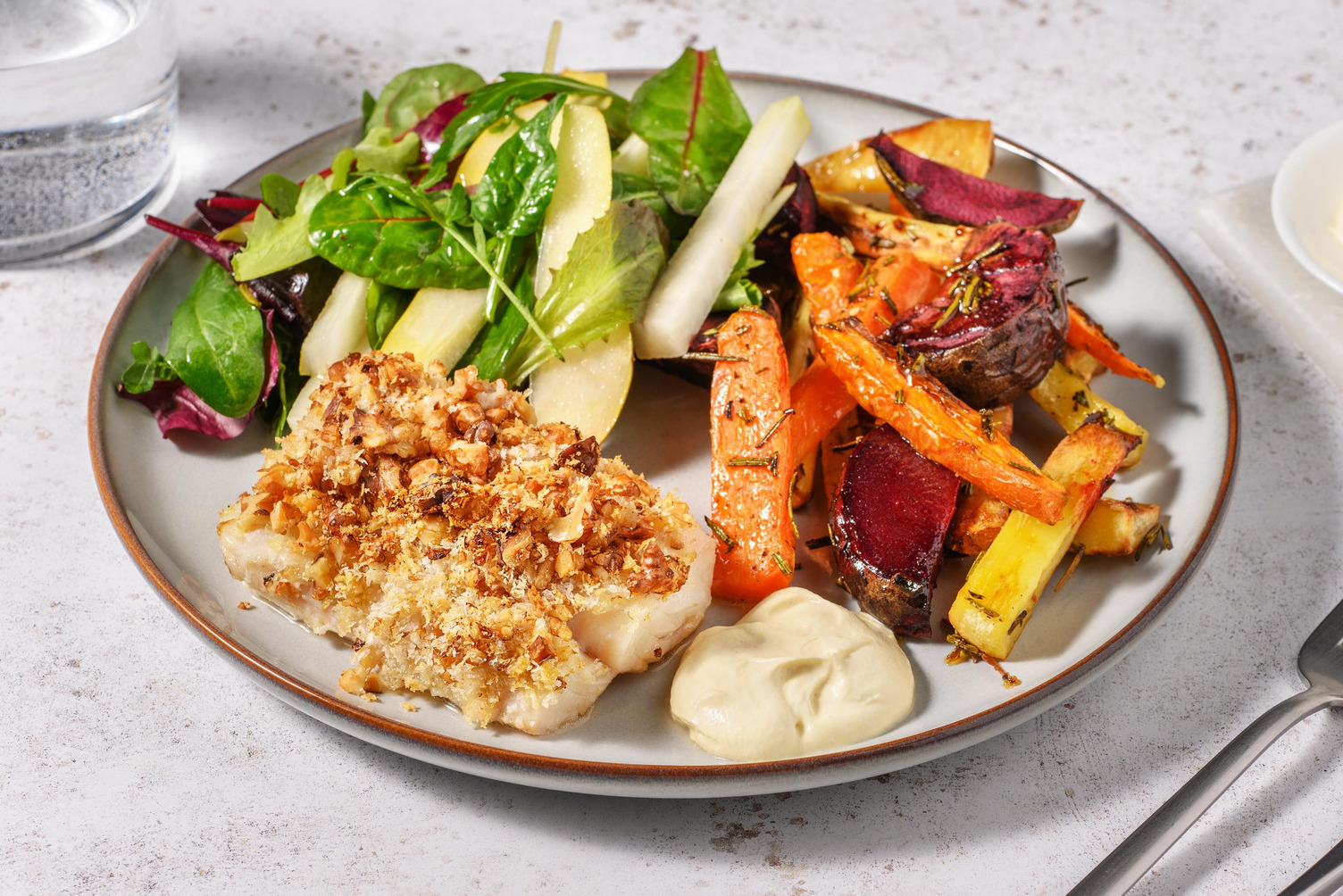 Fitnessteller mit Pangasiusfilet