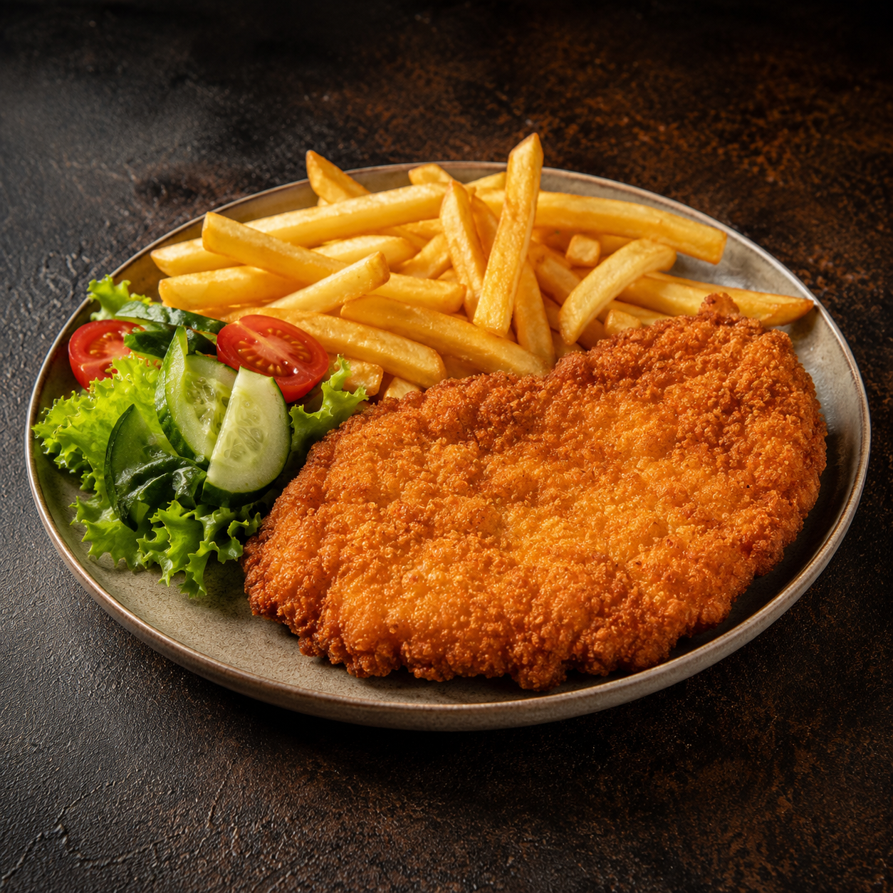 Pouletschnitzel Teller